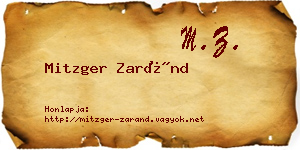 Mitzger Zaránd névjegykártya